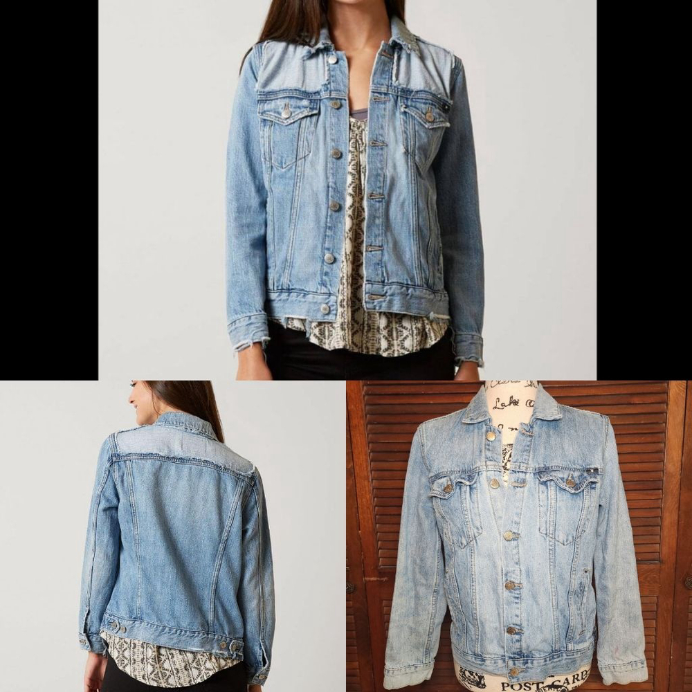 Lucky Brand The Tomboy Trucker Denim Jean Jacket Womens Size M Light Wash $99
